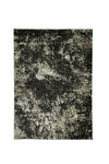 Benzara Distressed Polyester Area Rug With Jute Mesh Backing, Small, Black and Gray