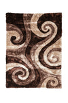 Benzara Polyester and Jute Mesh Area Rug With Swirl Pattern, Brown and Beige