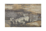 Benzara Washed Out Area Rug In Recycled Polyester & Latex Backing, Gray and Brown