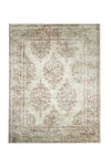 Benzara Washed Out Patterned Area Rug In Recycled Polyester, Brown and Beige