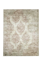 Benzara Washed Out Patterned Area Rug In Recycled Polyester, Brown and Beige