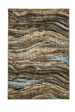 Benzara Designer Area Rug In Recycled Polyester & Latex Backing, Multicolor