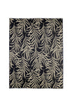 Benzara Contemporary Area Rug With Foliage Pattern In Polypropylene, Black and Beige