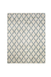 Benzara Acanthus Patterned Nylon Area Rug With Latex Backing, Small, Blue and Gray