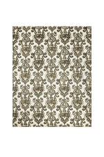 Benzara Transitional Style Nylon Area Rug With Latex Backing, Small, Brown and Ivory