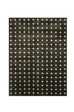 Benzara Modern Nylon Area Rug With Latex Backing, Small, Black and Cream