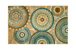 Benzara Nylon Area Rug With Floral And Geometric Patterns, Small, Multicolor