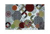 Benzara Floral And Geometric Pattern Area Rug In Nylon With Latex, Small, Multicolor