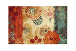 Benzara Nylon and Latex Backing Area Rug with Floral Pattern, Small, Multicolor