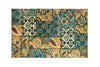 Benzara Floral Patterned Nylon Area Rug with Latex Backing, Small, Multicolor