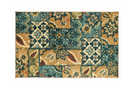 Benzara Floral Patterned Nylon Area Rug with Latex Backing, Small, Multicolor