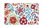 Benzara Nylon Area Rug with Floral and leafy Pattern, Small, Multicolor