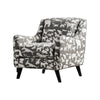 Benzara Wooden Sofa Arm Chair with Animal Printed Fabric Upholstery, White & Gray