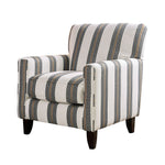 Benzara Contemporary Style Wooden Sofa Chair with Printed Stripe Pattern, Multicolor