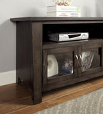 Benzara 60" Wooden TV Stand With 2 Cabinets and 2 Open Shelves In Brown