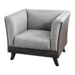 Benzara Fabric Upholstered Contemporary Style Chair With Angled Legs, Gray