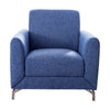 Benzara Fabric Upholstered Chair With Metal Feet In Blue