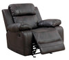 Benzara Leather Upholstered Glider  Recliner Chair, Brown