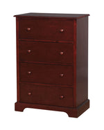 Benzara Wooden Chest With 4 Storage Drawers In Cherry Brown