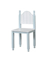 Benzara Contemporary Style Wooden Chair With Camel Back, Blue And White