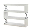 Benzara S Shaped 4 Layer Wooden Shelf In Glossy White