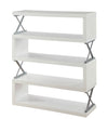 Benzara S Shaped 5 Layer Wooden Shelf In Glossy White