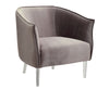 Benzara Welted Trim Fabric Upholstered Accent Chair With Acrylic Legs, Gray