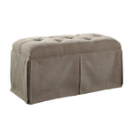 Benzara Rectangular Button Tufted Fabric Upholstered Bench With Storage, Brown