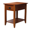 Benzara Transitional Wooden Chair Side End Table with Drawer and Open Shelf, Brown