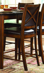 Benzara Dual Tone Leather Upholstered Counter Height Chair, Brown,  Set Of 2