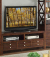 Benzara Wooden TV Stand With Three Drawers and 2 Shelves, Brown