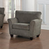 Benzara Polyester Fabric Chair With Slight Flared Arms, Dark Gray