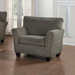 Benzara Polyester Fabric Chair With Slight Flared Arms, Dark Gray