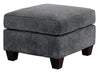 Benzara Polyester Upholstered Plush Ottoman With Wooden Legs, Light Gray