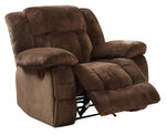 Benzara Microfiber Textured Fabric Glider Reclining Chair, Brown