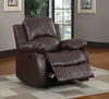 Benzara Bonded Leather Recliner Chair, Brown