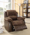 Benzara Plush Microfiber Upholstered Textured Recliner Chair, Dark Brown