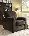 Benzara Microfiber Upholstered Cushioned Accent Chair In Chocolate Brown