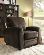 Benzara Microfiber Upholstered Cushioned Accent Chair In Chocolate Brown