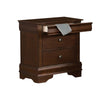 Benzara Wooden Night Stand With Hidden Drawer, Cherry Brown