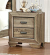 Benzara 2 Drawers Wooden Night Stand With Metal Hardware, Rustic Brown