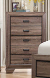 Benzara 5 Drawer Wooden Chest In Transitional Style Rustic Brown