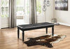 Benzara Faux Leather Tufted Wooden Bed Bench, Black
