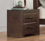 Benzara Wooden Night Stand With 2 Drawers, Dark Espresso Brown