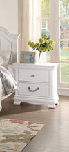 Benzara Wooden Night Stand With 2 Drawers, White