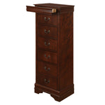 Benzara Wooden Lingerie Chest With Hidden Drawer, Cherry Brown