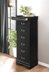 Benzara Wooden Lingerie Chest With Hidden Drawer, Black