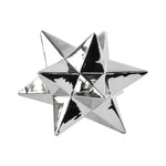 Benzara 12 Point Stellated Sculpture In Ceramic, Large, Silver