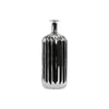 Benzara Ceramic Bottle Vase With Corrugated Belly, Silver