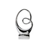 Benzara Abstract Ceramic Sculpture Mounted On Base, Silver